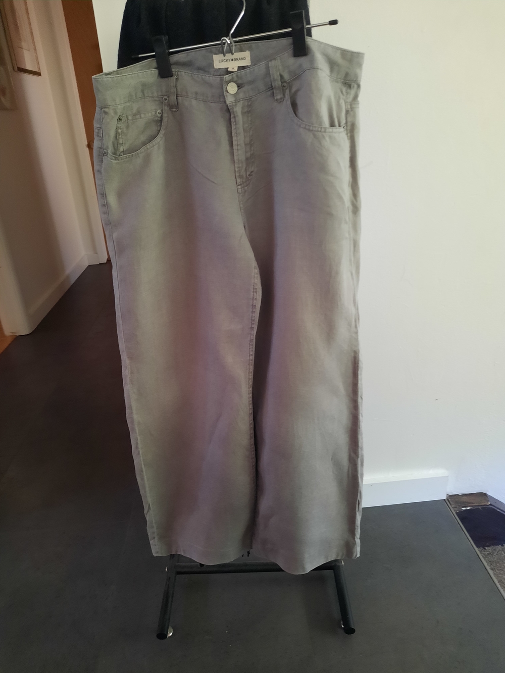 Lucky Brand Gray/greenish Linen/cotton Wide-Leg Jeans